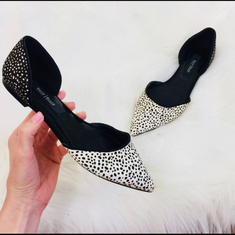 White House black market calf hair flats